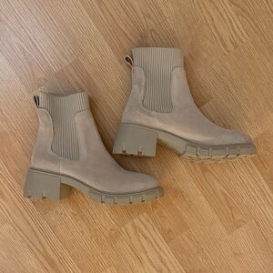 Steve Madden Beige Ankle Sock Booties